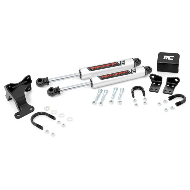 Bezpieczne zakupy Podwójny amortyzator skrętu Rough Country V2 Lift 2-8"