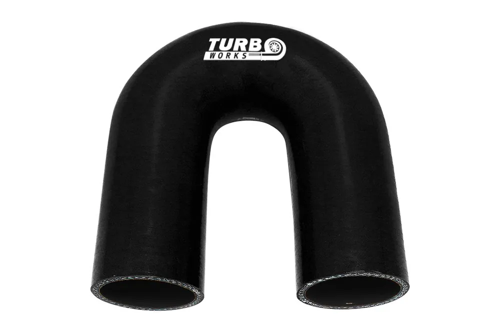 Kolanko silikonowe 180st TurboWorks Czarne 25mm Popularny