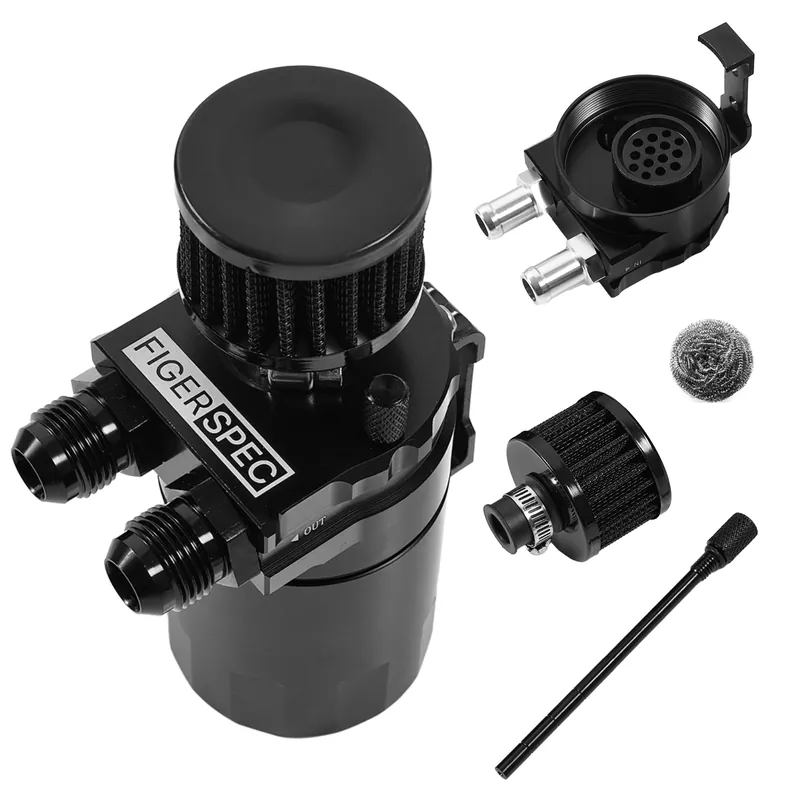 Zamów teraz Uniwersalny Oil Catch Tank z filtrem FigerSPEC V2 + końcówki AN10