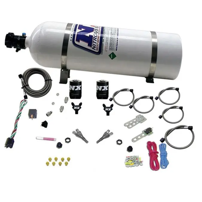 Hit cenowy Dual Nozzle Nitrous System with 15Lb Bottle GM TBI ALL (50-75-100-125HP) Nitrous Express NX 20218-15