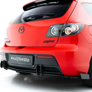 Wysoka jakość Splittery Tylne Boczne Street Pro + Flaps Mazda 3 MPS Mk1 Wersja EU Maxton